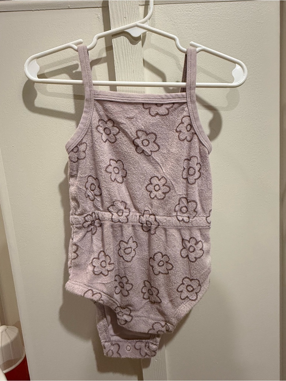 Quincy Mae Girl’s Purple Floral Terry Romper